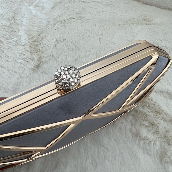 Inc International Concepts Alea Geometric Clutch Silver Gold Crossbody - Picture 4 of 8